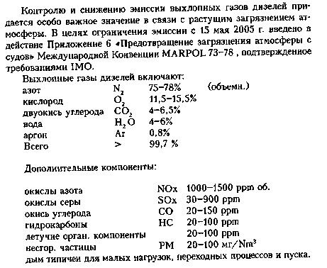 одержание в выхлопных газах NOx