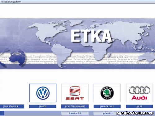 ETKA ( V.7.2.V5 ) ENG + RUS 2010 - Электронный каталог VW, SEAT, SKODA, AUDI.